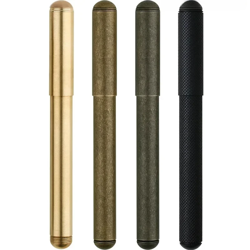 

Majohn DELIKE Brass Pocket Fountain Pen EF/F/Bent 0.38 0.5MM Nib, Golden Rotary Ink Loader Art Curved Short Pens travel Writing