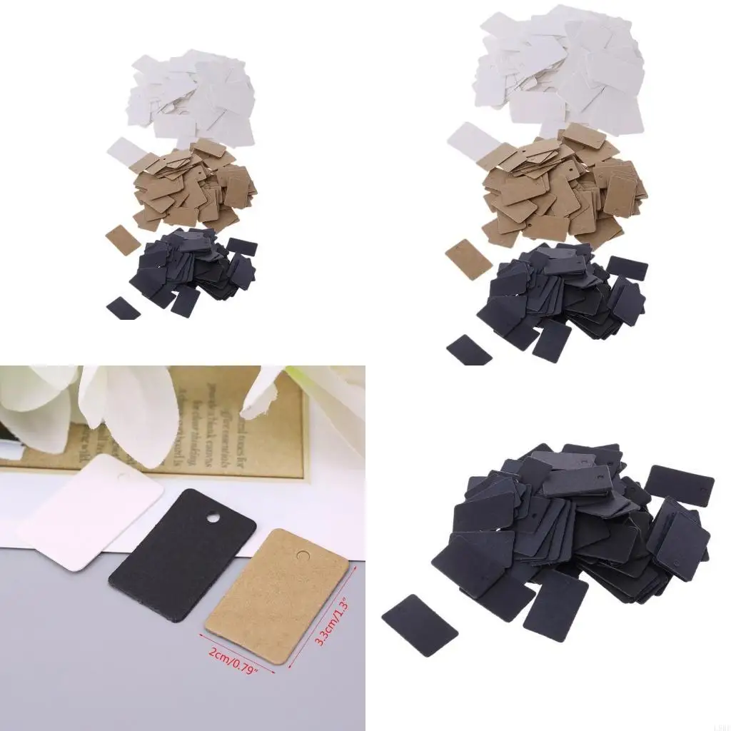 L9BE 100pcs Kraft Paper Gift Cards Hang Tags Jewelry Labels Tag Craft Decor 2x3.3cm