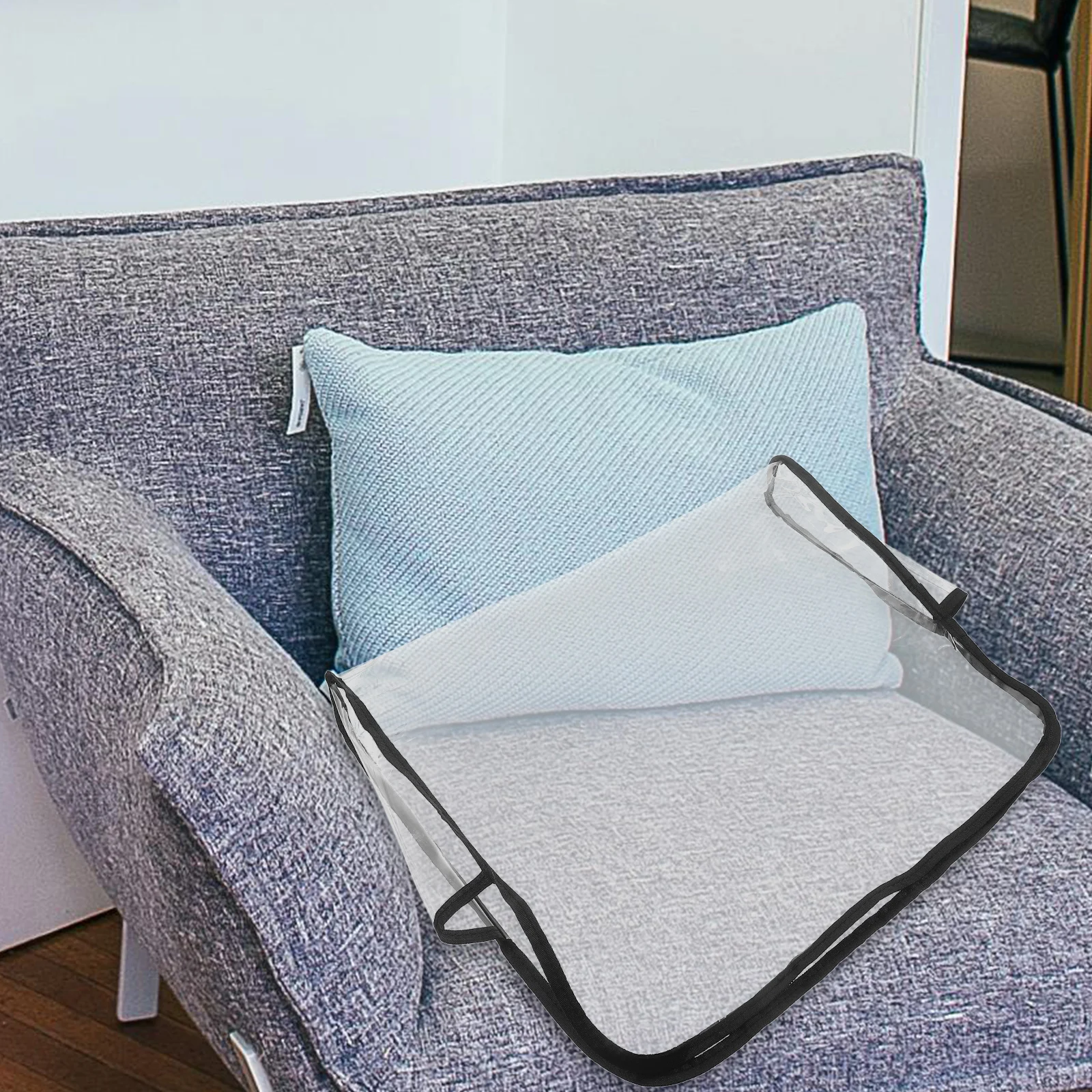

Sofa Back Cushion Protector PVC Material Waterproof Lightweight Folding Cover for Sofa Cushion Replacement Home Patio