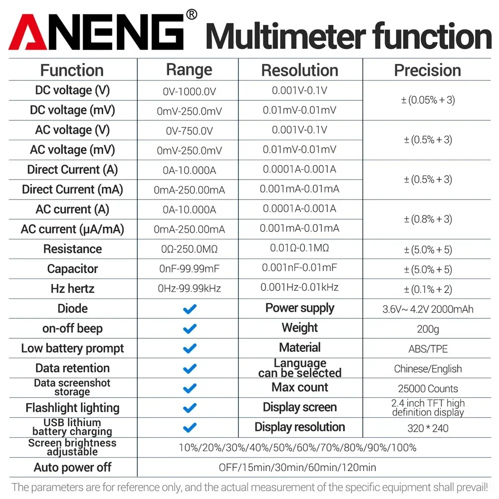 Thermal Imaging Multimeter  ANENG AR01 2 in 1 infrared Thermometer Electrical Tester AC/DC Voltage Current Thermal Imager Tools