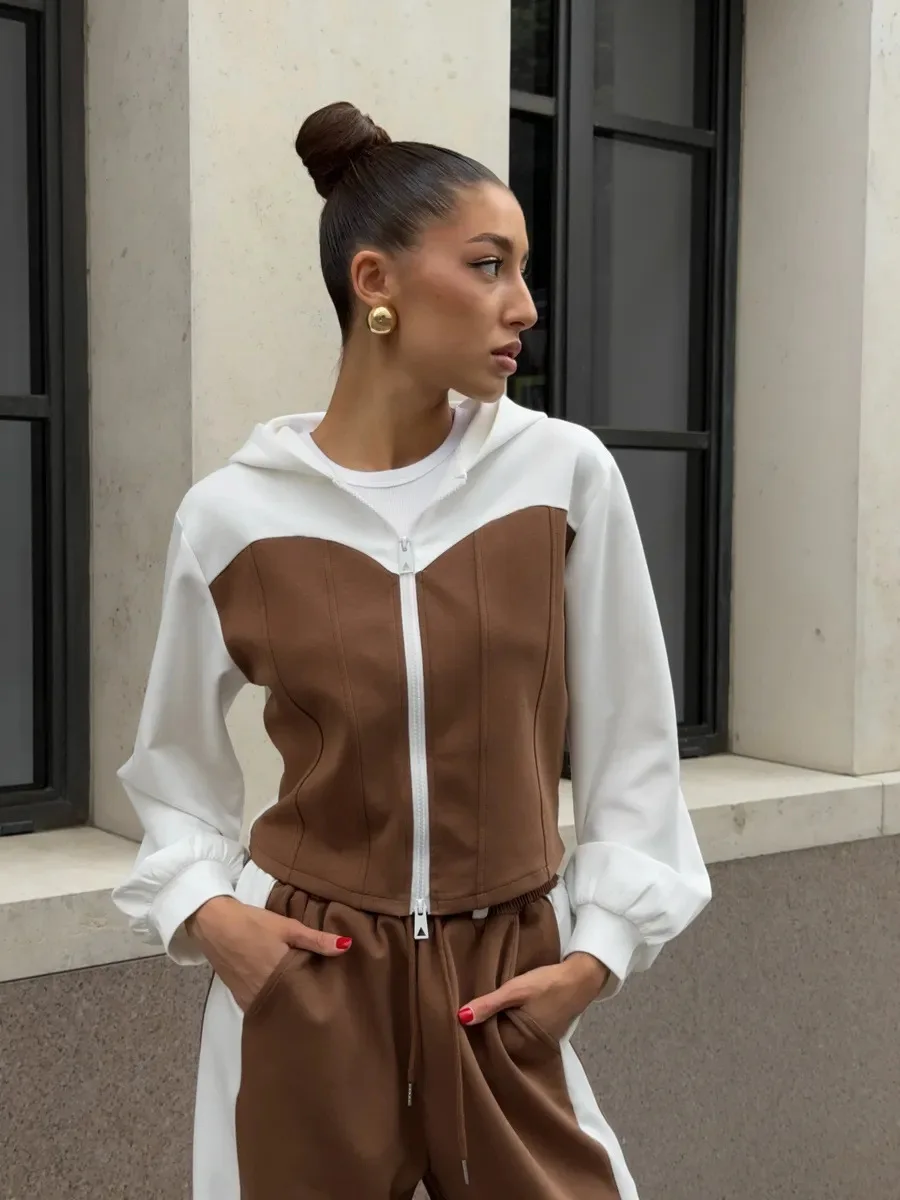 

Ozon женский повседневный цветной блуз с длинным светом, открытый кардиган, шляпа, широкие брюки, комплект осенних сезонных длинных брюк, подходит для мужчин