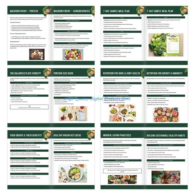 U2JE User Friendly Health Reference Notebook Paper Based Nutrition Handbook with Comprehensive Health Tip for Daily Use