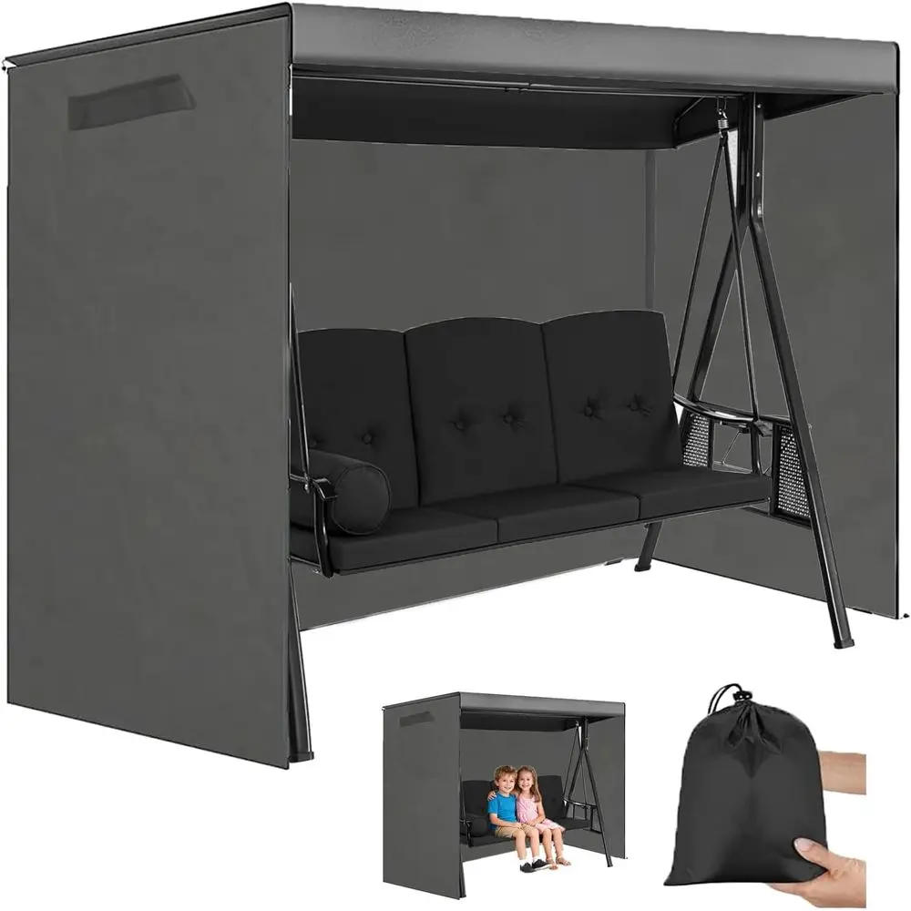 

Gray Waterproof Outdoor Swing Cover for 1-4 Seater Patio, Garden, and Porch Swings, 114L x 62W x 88H