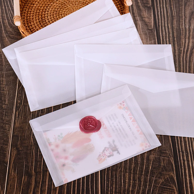 50pcs/lot Translucent Envelope for Wedding Small Business Supplies Invitations Postcards European Giftbox Message Stationery