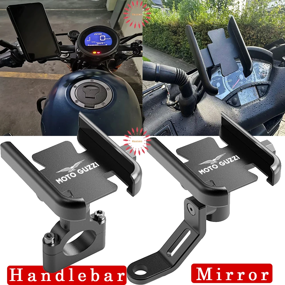 For Moto Guzzi V85TT V7 V9 Breva 850 1100 1200 GRISO 1100 Accessories Mobile Phone Holder GPS Navigation Mount Bracket CNC