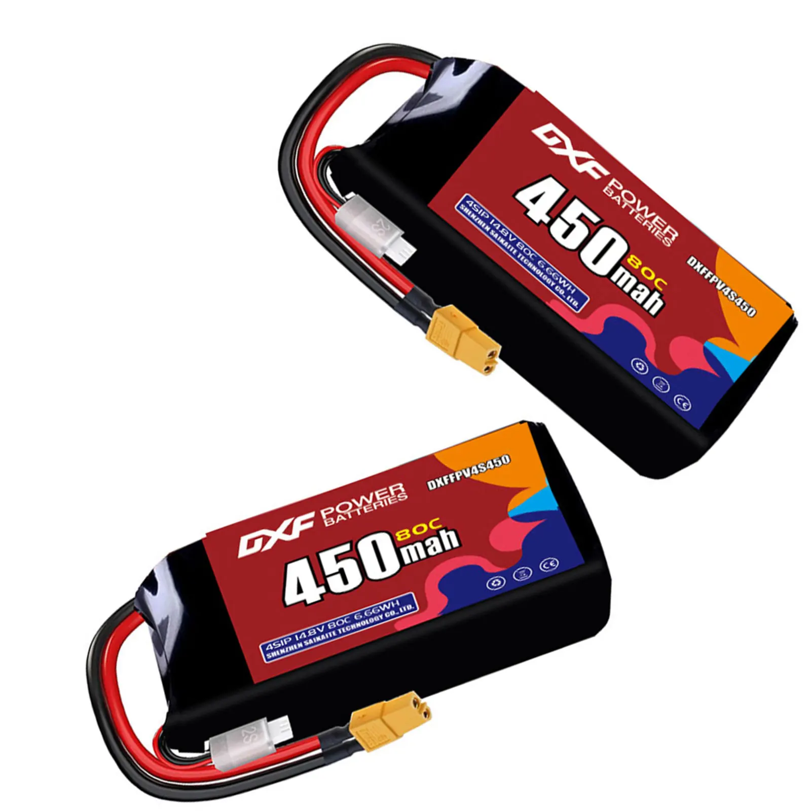 4S Lipo Battery 14.8V 450mAh 80C with XT30 XT60 JST Plug for Airplane RC Helicopter Quadcopter FPV Racing Drone Spare Parts