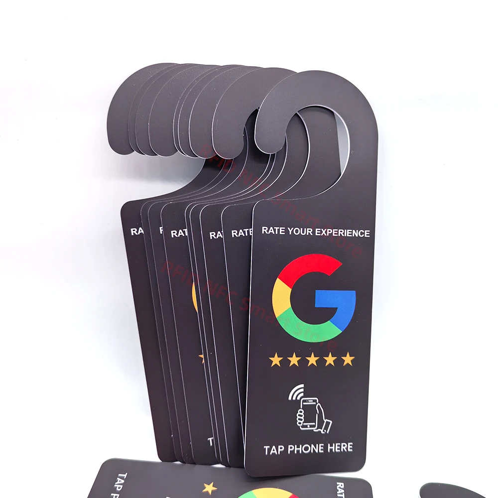 NFC Reivew Us On Google Door Hanger Tags Rate Your Experience Door Sign Hotel Club Cafe Hotel Pendant intended for Google Reivew