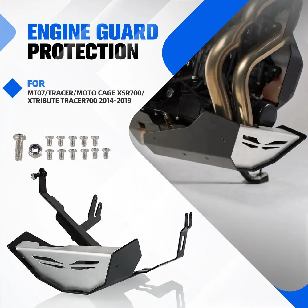 Engine Housing Protection For YAMAHA MT07/Tracer/Moto Cage XSR700/XTribute TRACER700 2014-2019 Engine Base Splash Chassis Guard