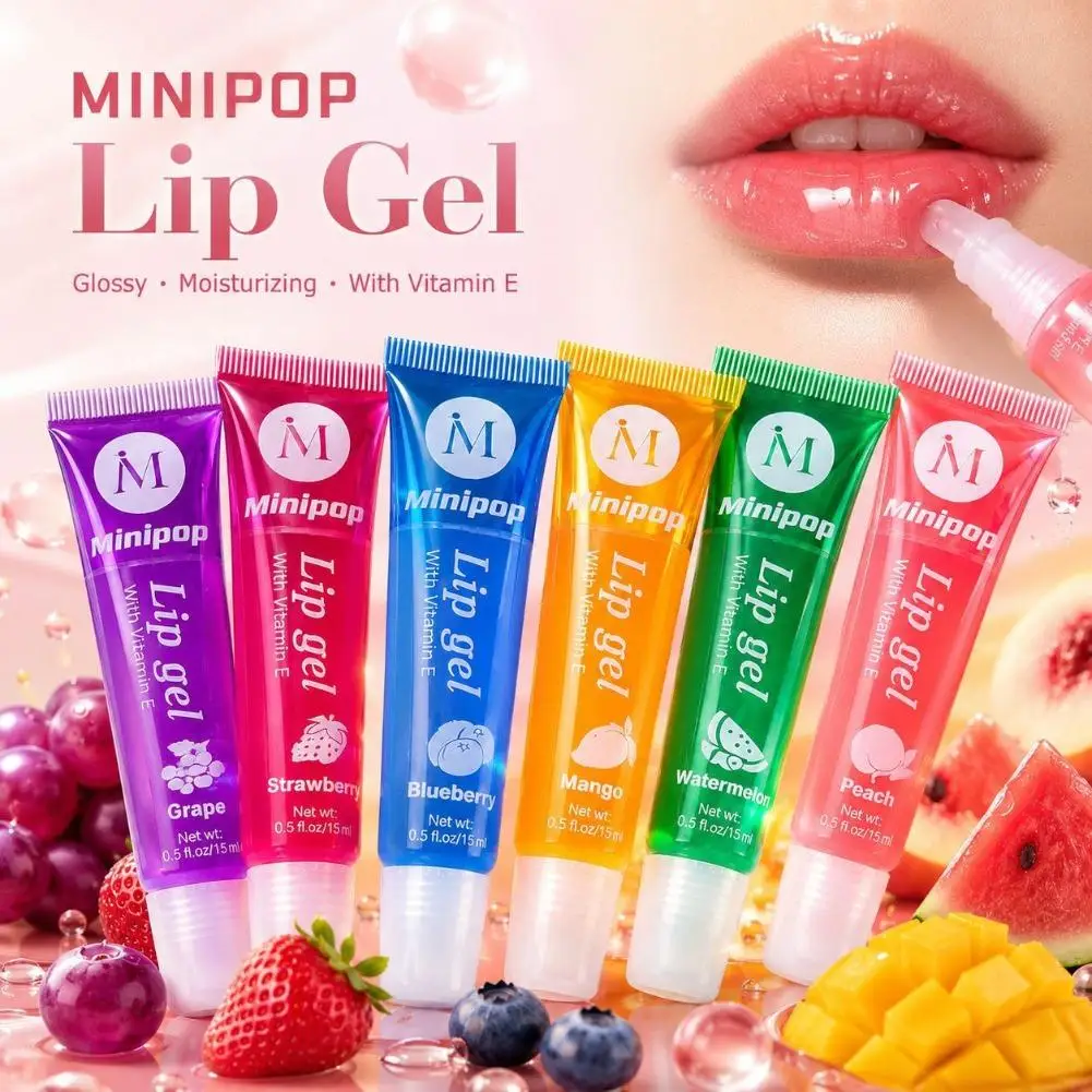 Transparent Lip Oil Fruity Scent High Gloss Moisturizing Lip Gloss Vitamin E Hydrating Non Sticky Squeeze Tube Lip Makeup