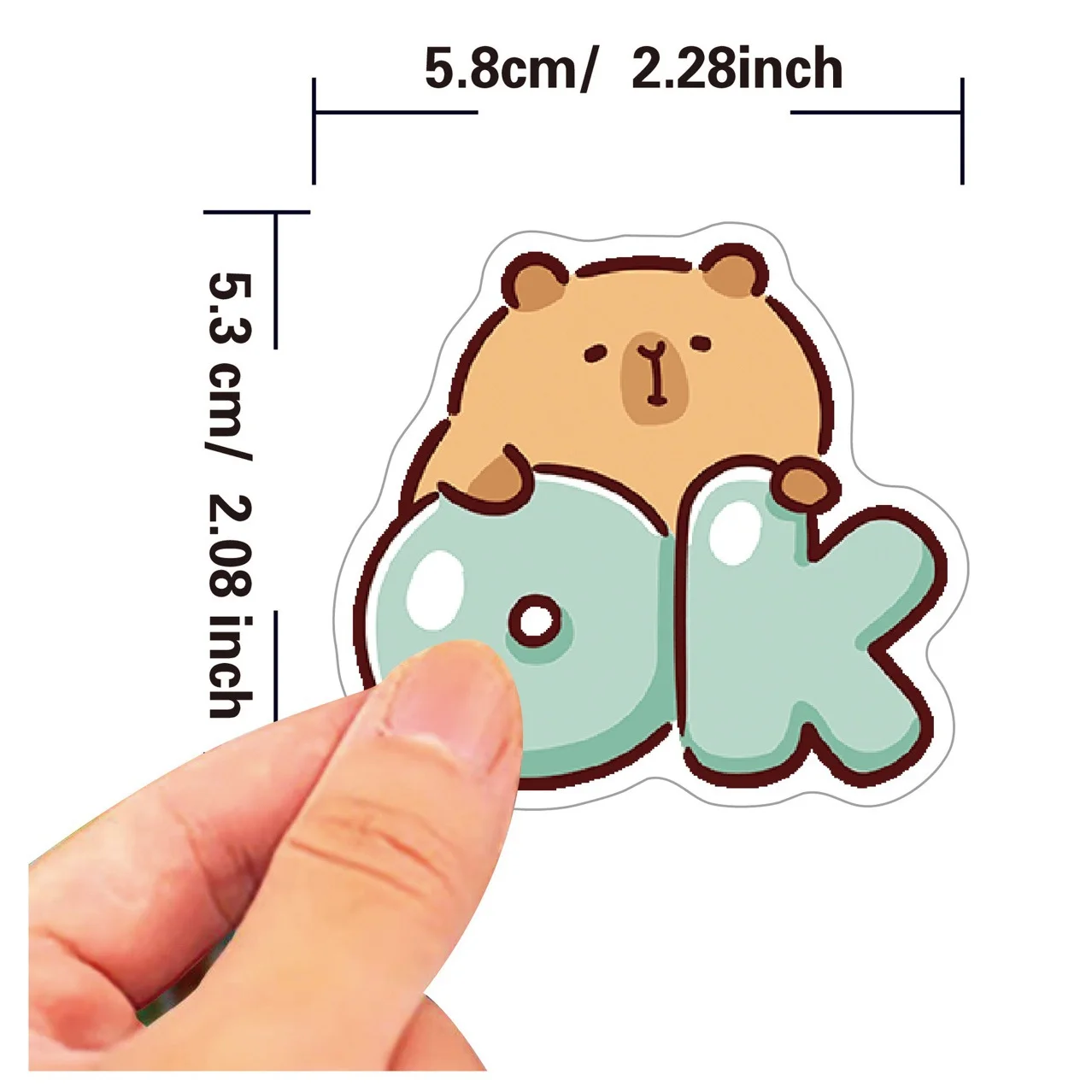 50/100pcs New Style Cartoon Capybara Stickers, Cute Capybara Notebook Stickers, Decorative Stickers for Phones, Water Cups,kawai