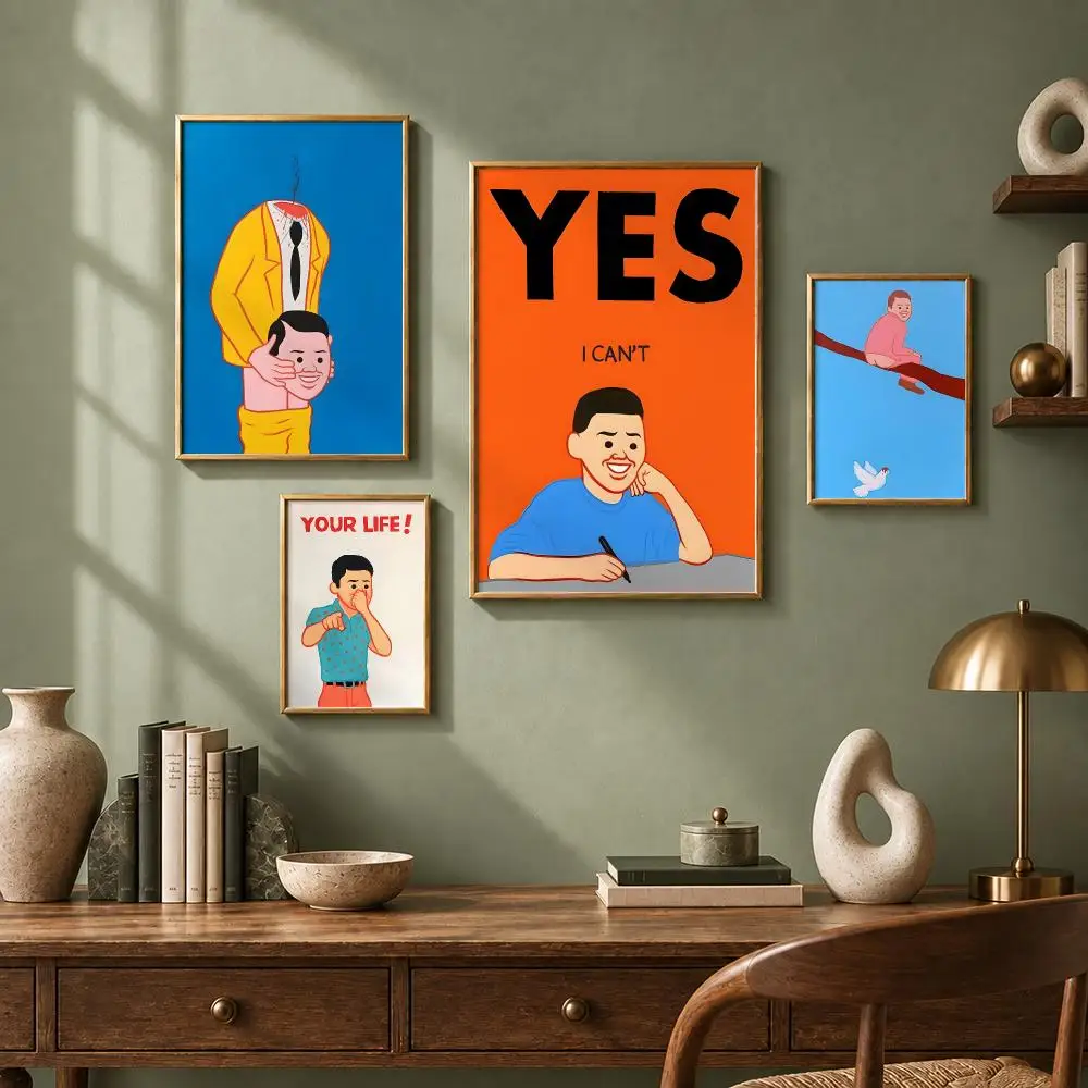 Funny Artist J-Joan CornellaS Poster HD Self-Adhesive No Residue After Removal Ideal for All Kinds of Wall Decor
