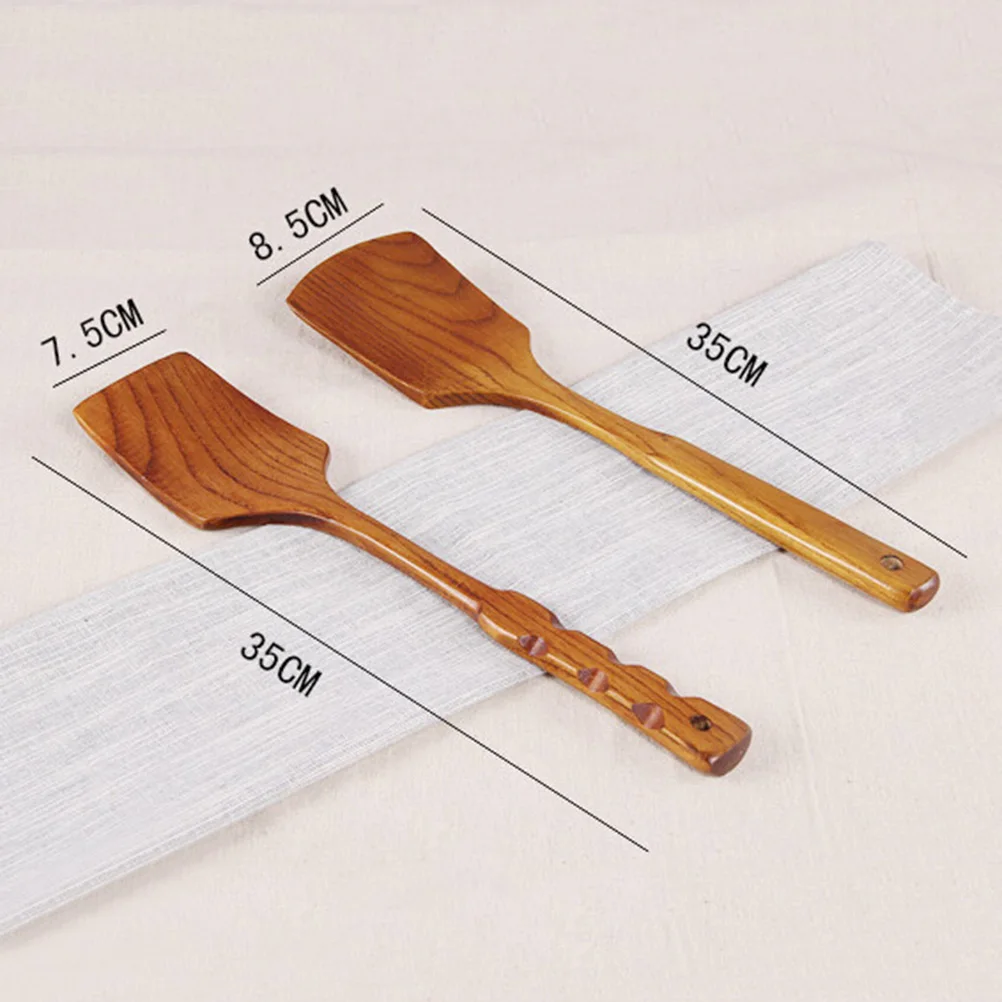 

Wooden Spatula Long Handle Non-stick Turner Eco-friendly Kitchen Tool Cooking Utensil Baking Pastry Tools