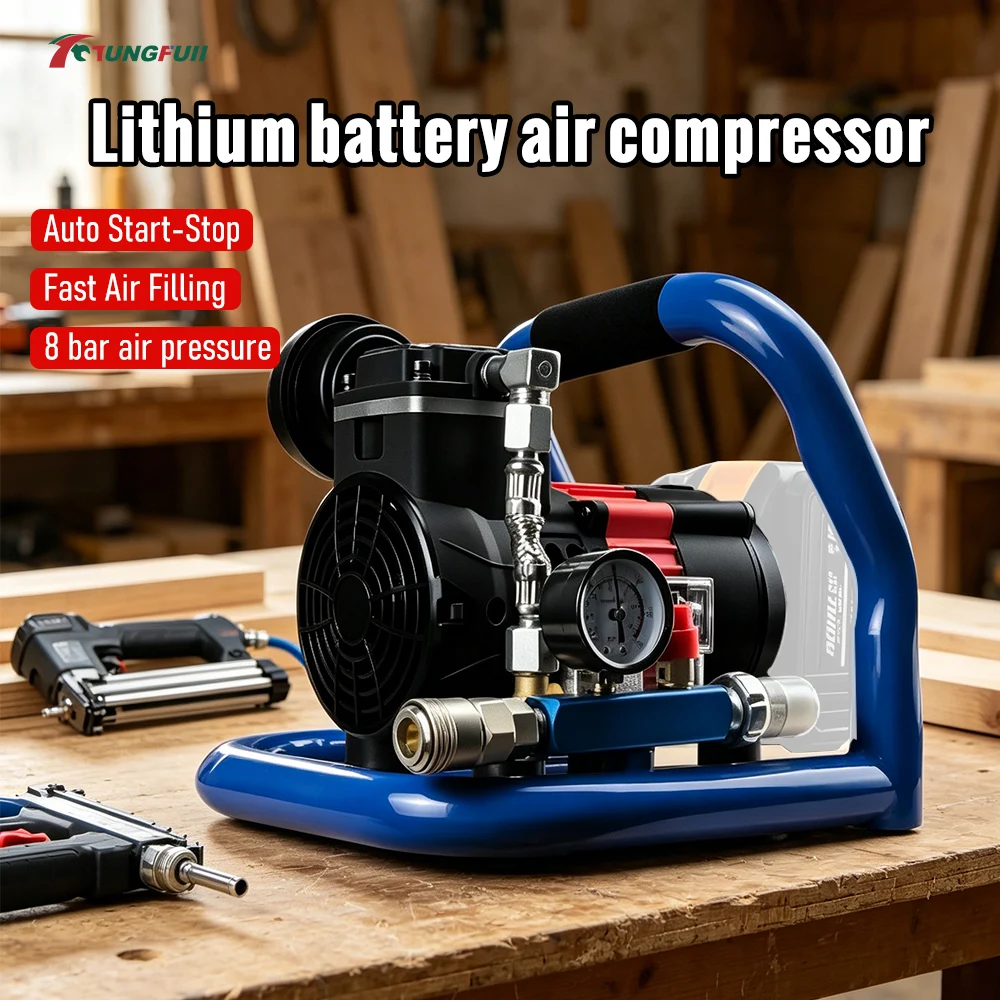 Portable Air Compressor for Woodworking Nail Gun Spray Paint Tire Inflation Pneumatic Tools 18-21V Makita Battery Pin No Battery