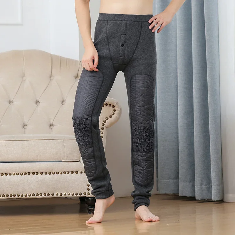 Berber Fleece Leggings 116CM Tall Men Warm Winter Outdoor Knee Windproof Thermal Underwear Plus Size 6XL Extra Long Johns Pants image 4