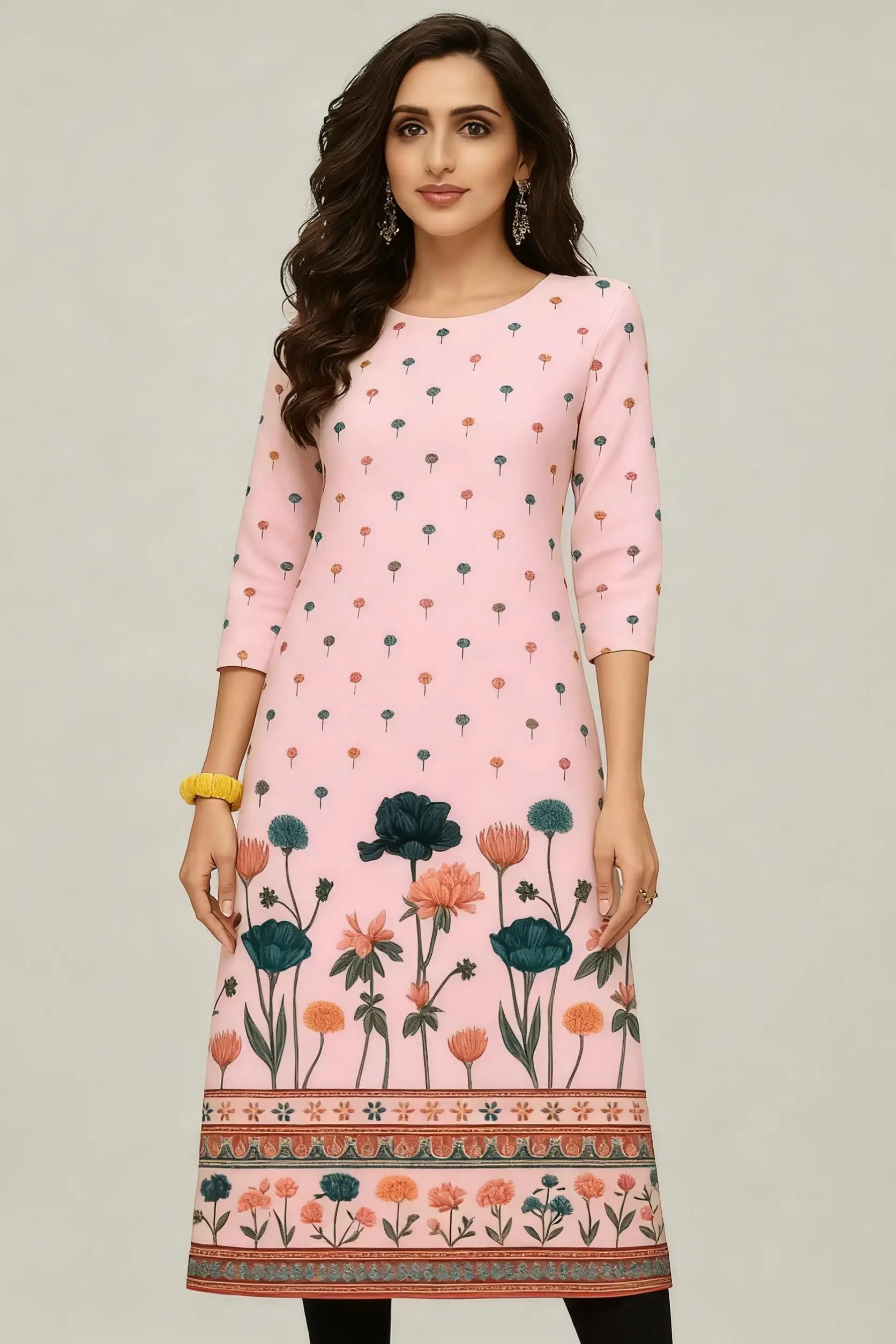 

Мусульманское платье 2026, женское модное и элегантное платье с разрезом по подолу, прямая трубка, повседневный халат с цветочным узором Abito Donna Musulmana