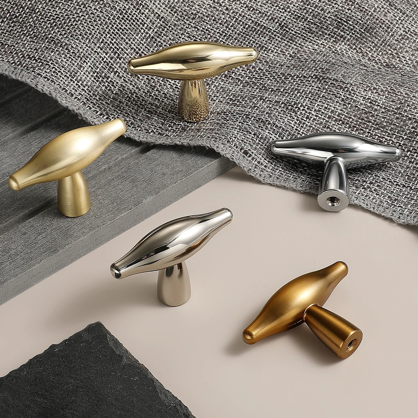 Light Luxury French Cabinet Pulls Single Hole Zinc Alloy Cabinet Wardrobe Bedside Table Drawer Furniture Hardware Handle