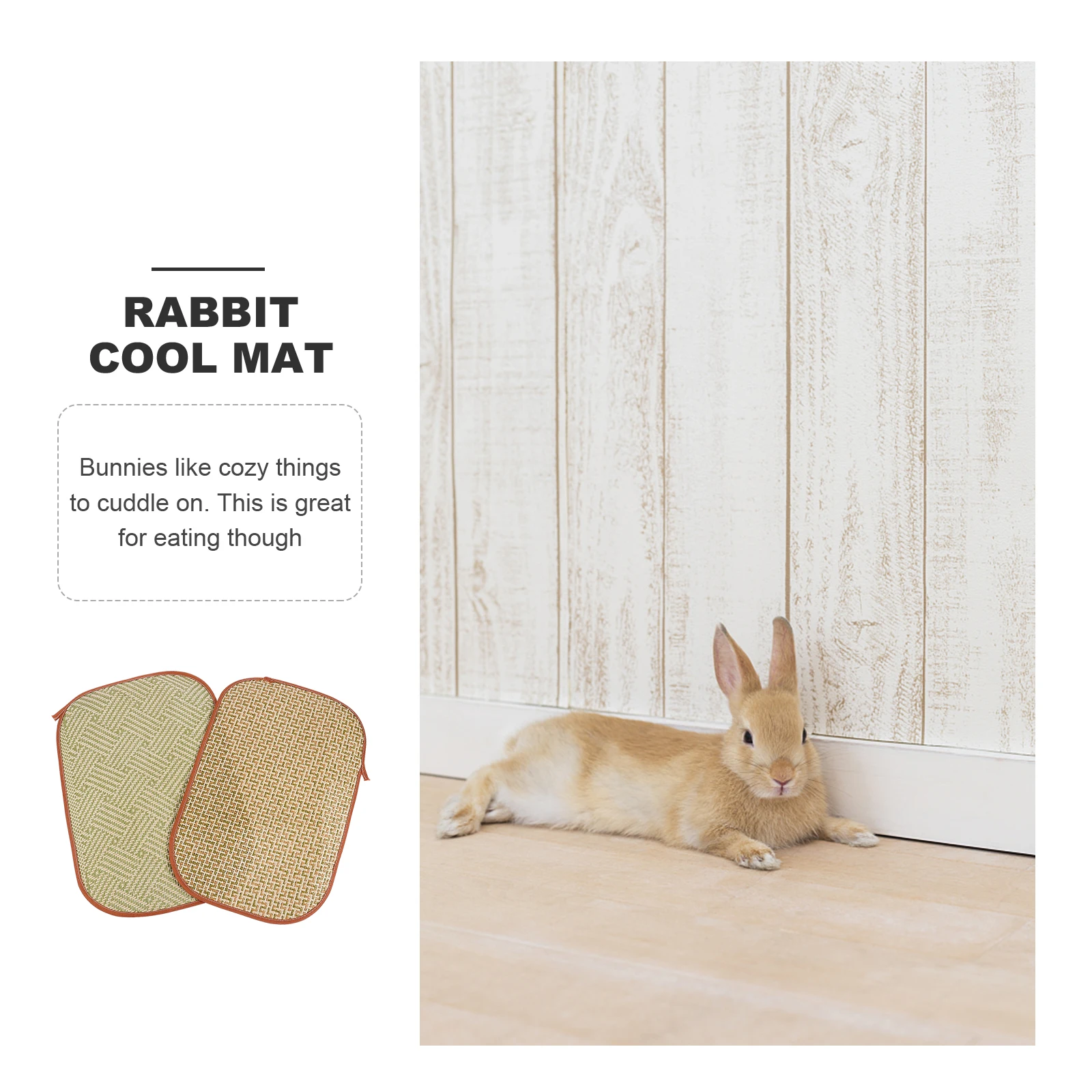 

2 Pcs Bunny Grass Mat Cooling Pet Pad Chewing Toy Safe Small Animal Bedding for Hamster Guinea Pig Lizard Rest