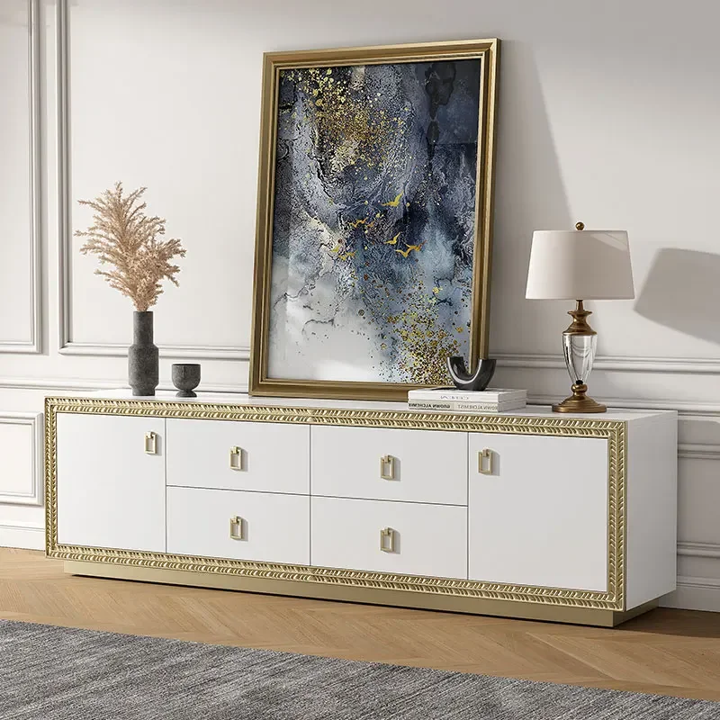 Holder Item Tv Cabinet Decoration Golden Classic Floor Designer Tv Stands Storage Unique Long Mueble Televisor Furniture Home
