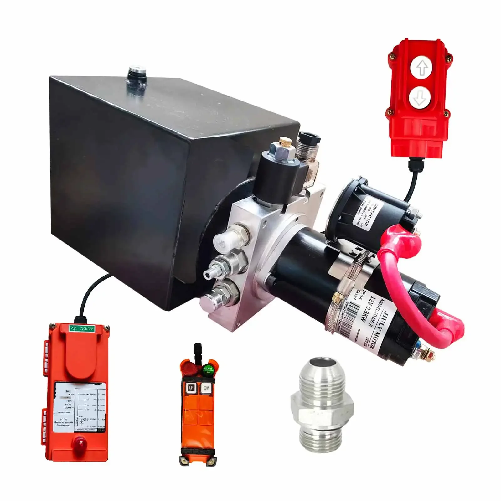 DC hydraulic power unit, 0.8KW two-way/one-way remote control operation equipment, small oil cylinder lifting platform,