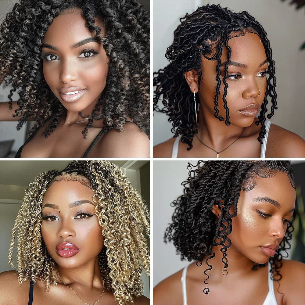 Ombre Malibob Synthetische Gehaakte Vlechten Haar Kort Gehaakt Passie Twist Haar Pre Lused Gehaakte Vlechten Bohemian Gehaakt Haar