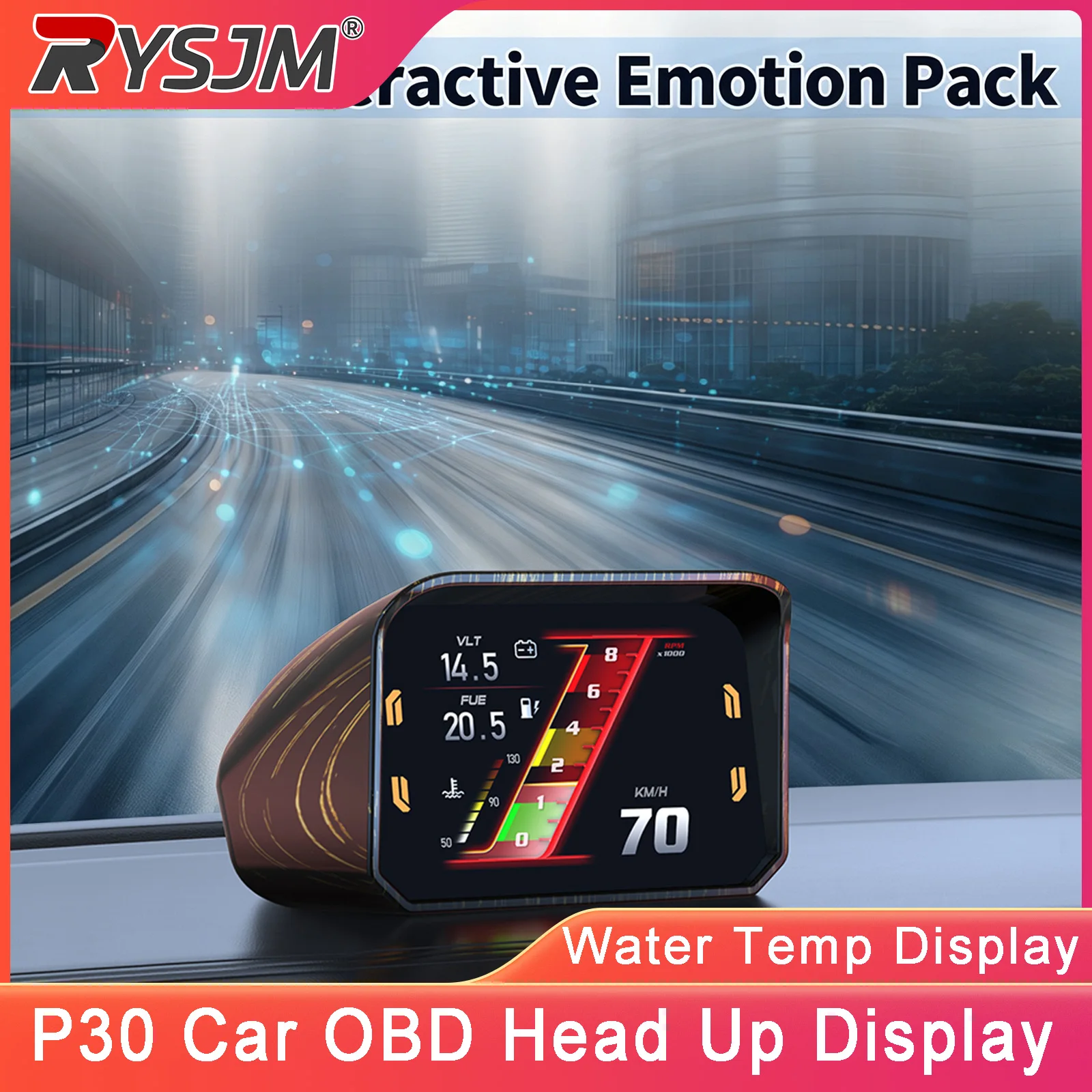 P30 OBD HUD Car OBD2 Head Up Display Digital Meter Voltage RPM Tachometer Car Speedometer