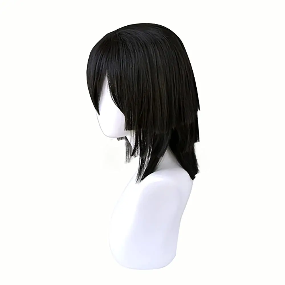 Obanai Cosplay Wig Anime Short Black Wig Character Cosplay Clothes for Demon Slayer: Kimetsu no Yaiba for Synthetic Hair Hallowe