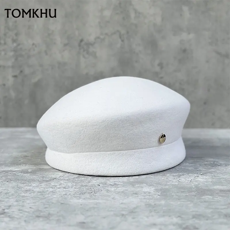 

100% шерсть, однотонный берет, модная уличная повседневная шапка, осенне-зимняя теплая шапка, мужская и женская шапка, модные роскошные фетровые кепки