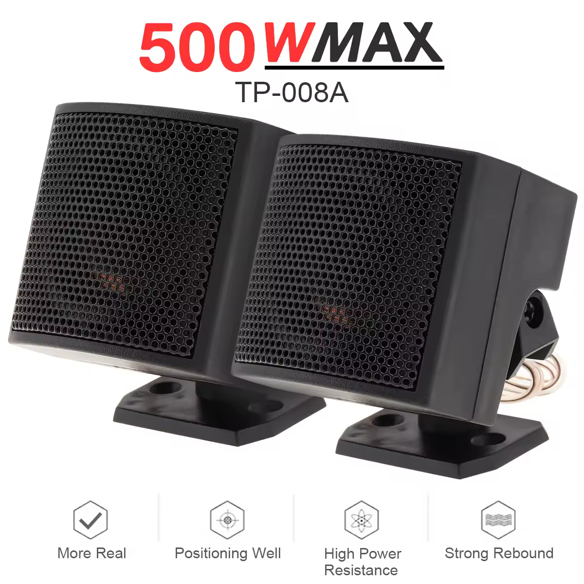 2 יחידות רמקולי טוויטר מיני 500W ביצועים גבוהים רמקול סאבוופר אוטומטי למערכת שמע ברכב