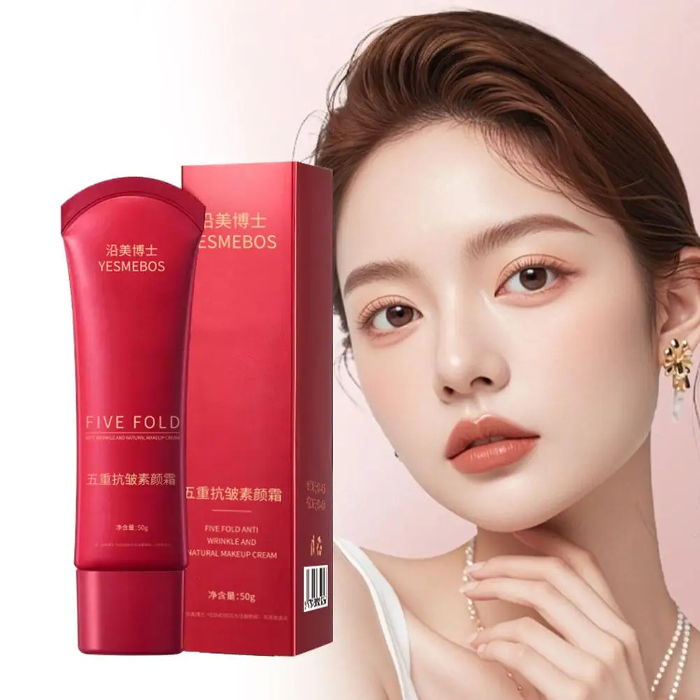 50g Krem nawilżający wielofunkcyjny, rozjaśniający i tonizujący, lekki, transparentny, maskujący pory, korektor rozświetlający, izolujący, krem do twarzy