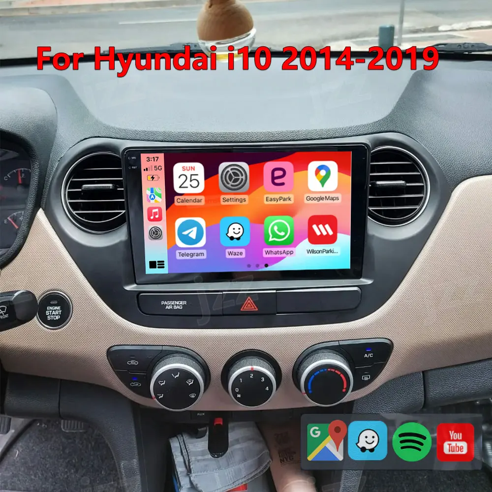 For Hyundai Grand i10 i 10 2013-2019 Auto Multimidia Video Player Head Unit button Car Radio Android Carplay