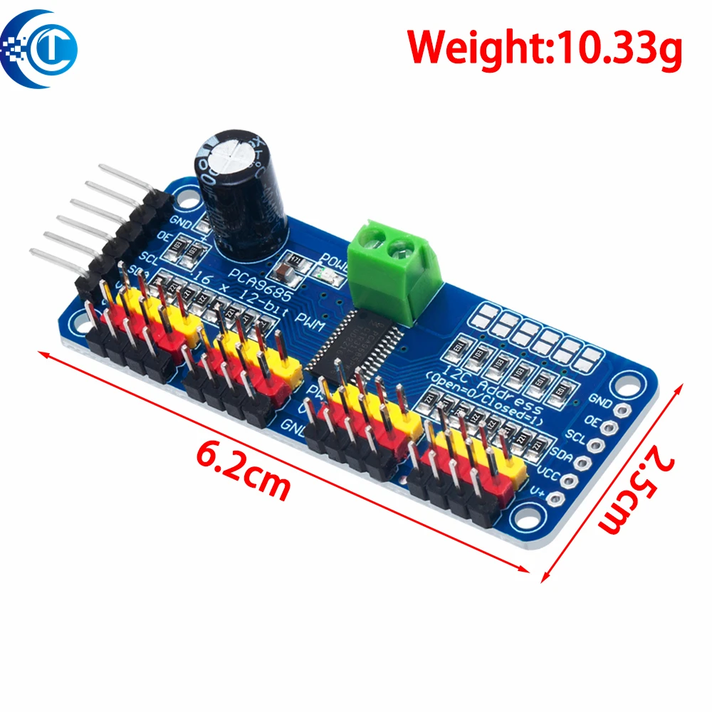 1PCS CLT 16 Channel 12-bit PWM/Servo Driver-I2C interface PCA9685 module Raspberry pi shield module