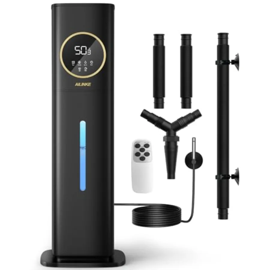 

Humidifier for Plants Indoor 2.1Gal/8L, Reptile Fogger with Humidity Control Probe, Cool Mist Humidifier with Expandable Hose f
