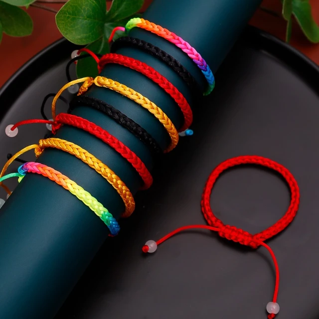 Women Red Rope Woven Bracelet Lucky Red Thread Bracelet Tibetan Buddhist Adjustable Braided Rope Knots Bracelets Jewelry Gifts AliExpress