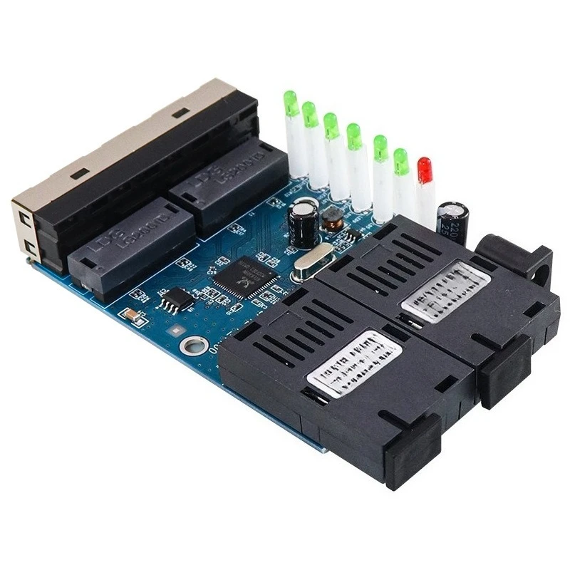 

Photoelectric Media Converter 100M 2 Optical 4 Electric PCBA Board Optical Transceiver