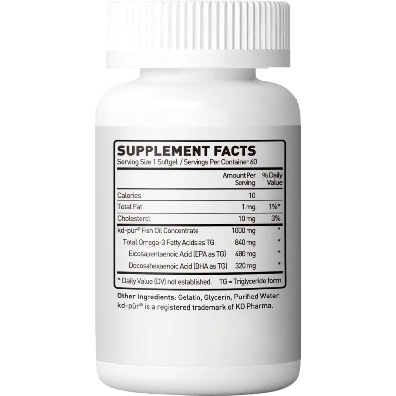 Omega 3 Fish Oil Concentrated Soft Capsules 1000mg, containing 480mg EPA and 320mg DHA, joint and eye health supplements - view 6