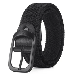 Men's Woven Stretch Belt No Punch Pin Buckle Elasticated Belt Golf Casual Belt Men's & Women's