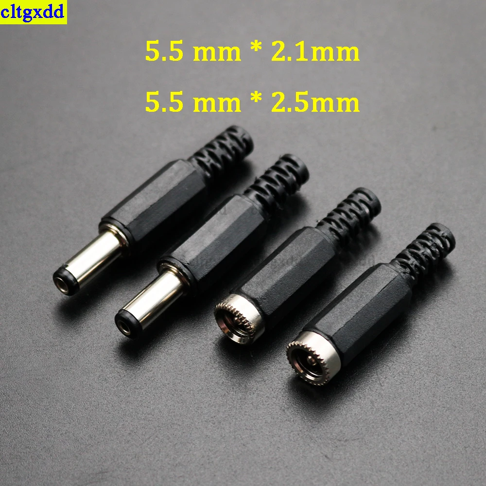 

cltgxdd 5piece 5.5x2.1/5.5x2.5mm DC male and female plug power end welding type DIY socket connector adapter 5.5*2.1/5.5*2.5mm