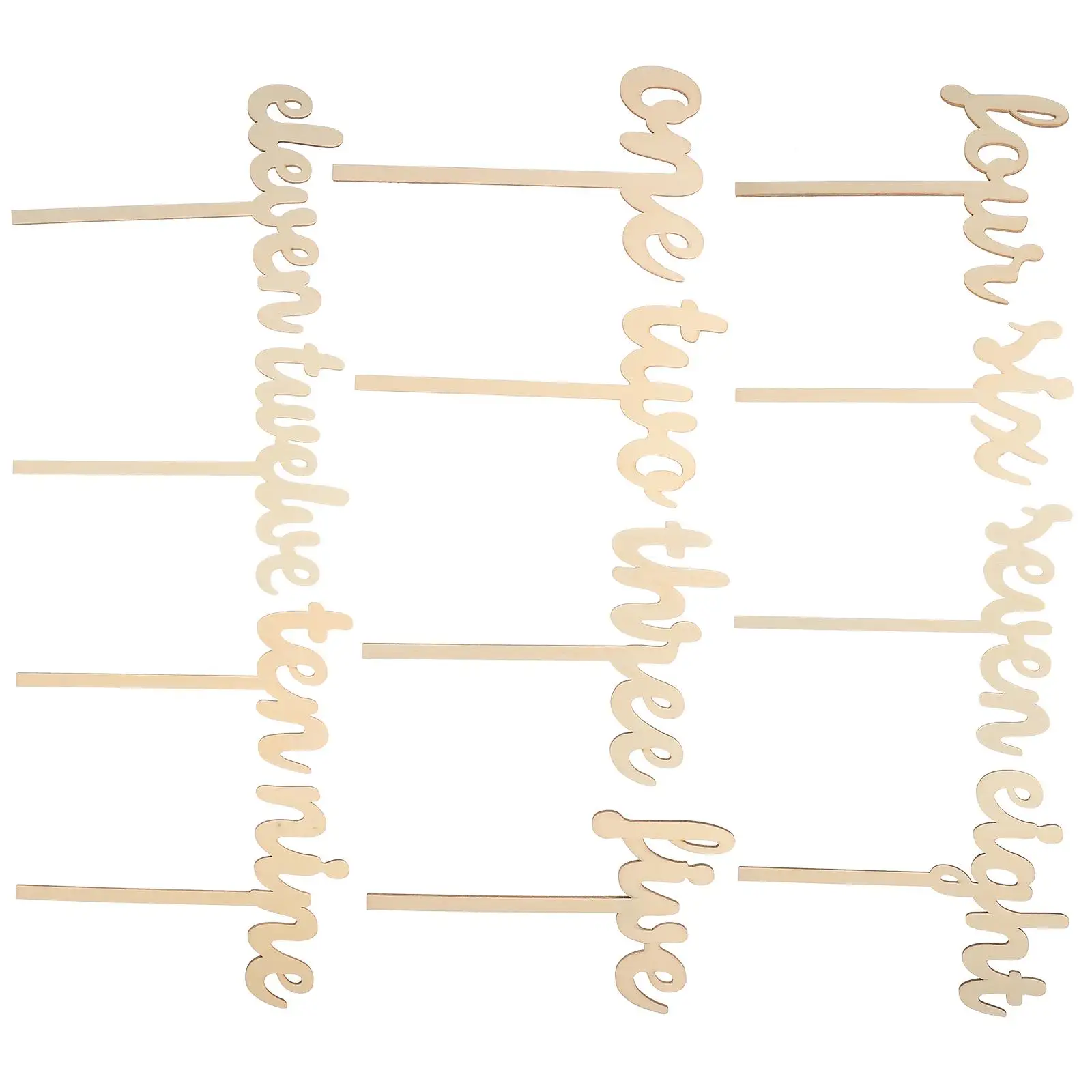 

12 Pcs Table Numbers Card Stands Stick Style Wedding Banquet Decor Home Holiday Seating Assignments Wooden Holder