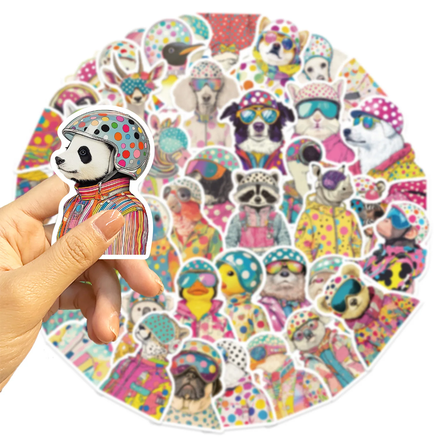 

50pcs Pop Art Animal Cartoon Graffiti Stickers Set for Kids Creative Waterproof Decals or Notebook Suitcase Water Cup Skateboard