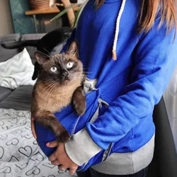 Fashion 2024 Cat Lovers Hoodies Oversized Ears Cuddle Pouch Dog Pet Hoodies For Casual Kangaroo Pullovers Sweatshirt For Women