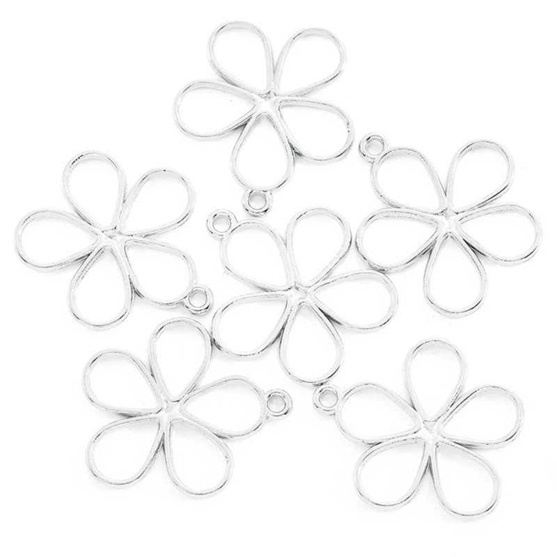 50 Pieces Elegant Hollow Flower Pendant Jewelry Making Pendants for Jewelry Dropsale