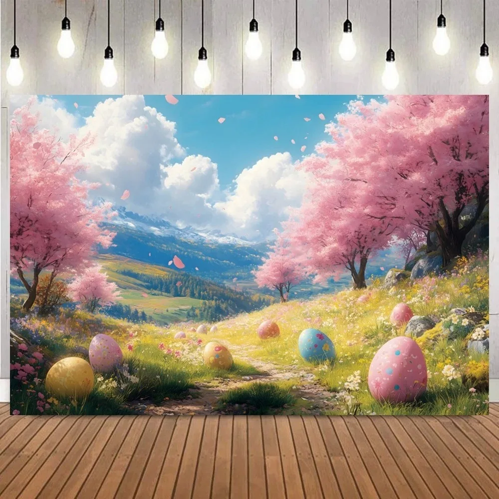 

Spring Easter Pink Cherry Blossom Trail Shooting Background, Children's Adult Party Portrait Home Decoration Shooting Background