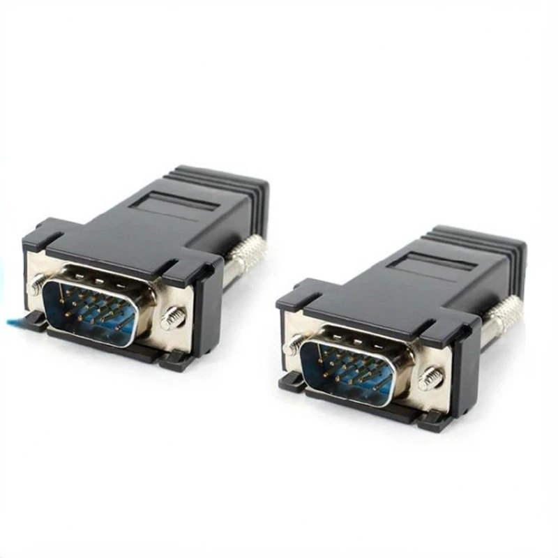 

VGA RJ45 Adapter Network Extender Network Cable Transmission VGA Signal VGA Adapter Network Cable Is Extended By 15 Pins