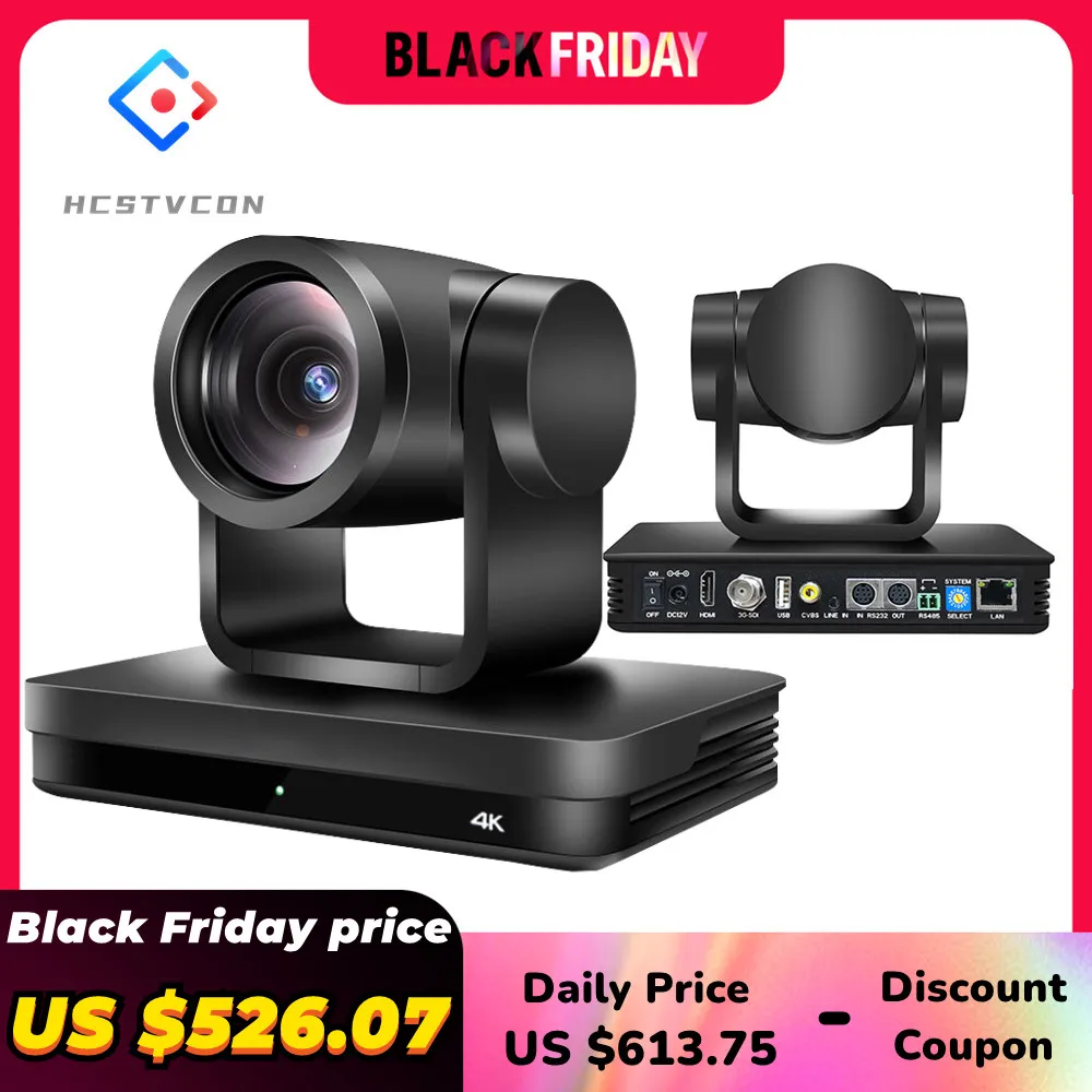 4K HDMI+USB3.0+LAN PTZ Video Conference Camera AI Tracking 12X for Meeting Webcast Remote Teaching Medical Telemedicine