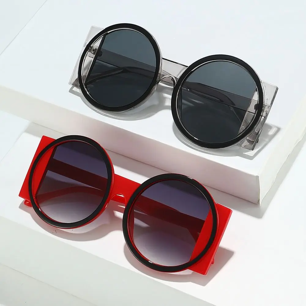 Fashion Oversized Round Sunglasses Women Contrast Color Shades UV400 Retro Unique Men Trending Gradient Sun Glasses