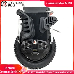 Newest Extreme Bull Commander Mini 134V 2400Wh 16*3inch Tire 3200W C38 HT Motor Around 107Km/h Speed Electric Unicycle