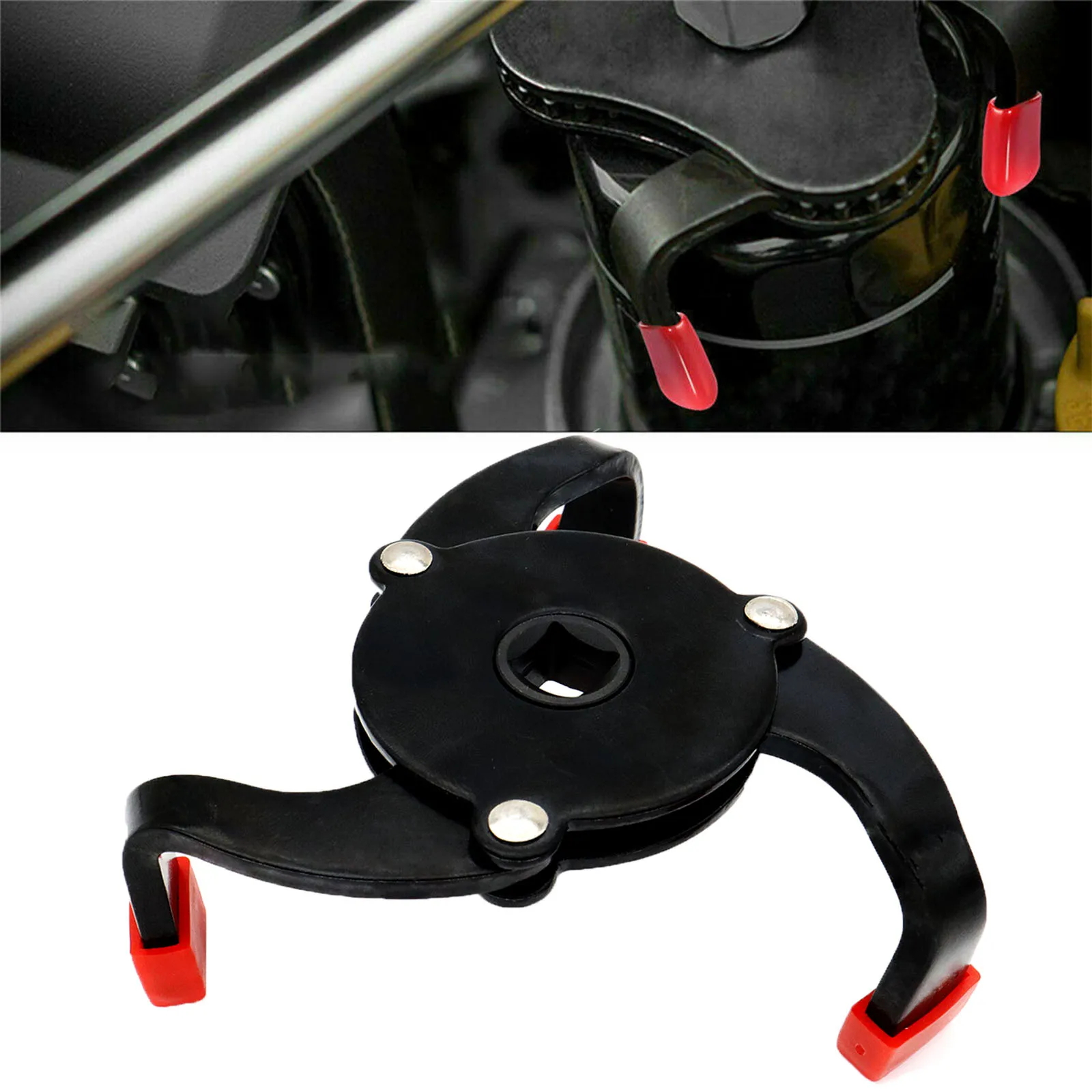 1X Universal Car 3 Jaw Oil Filter Wrench Steel Black 35mm/1.4