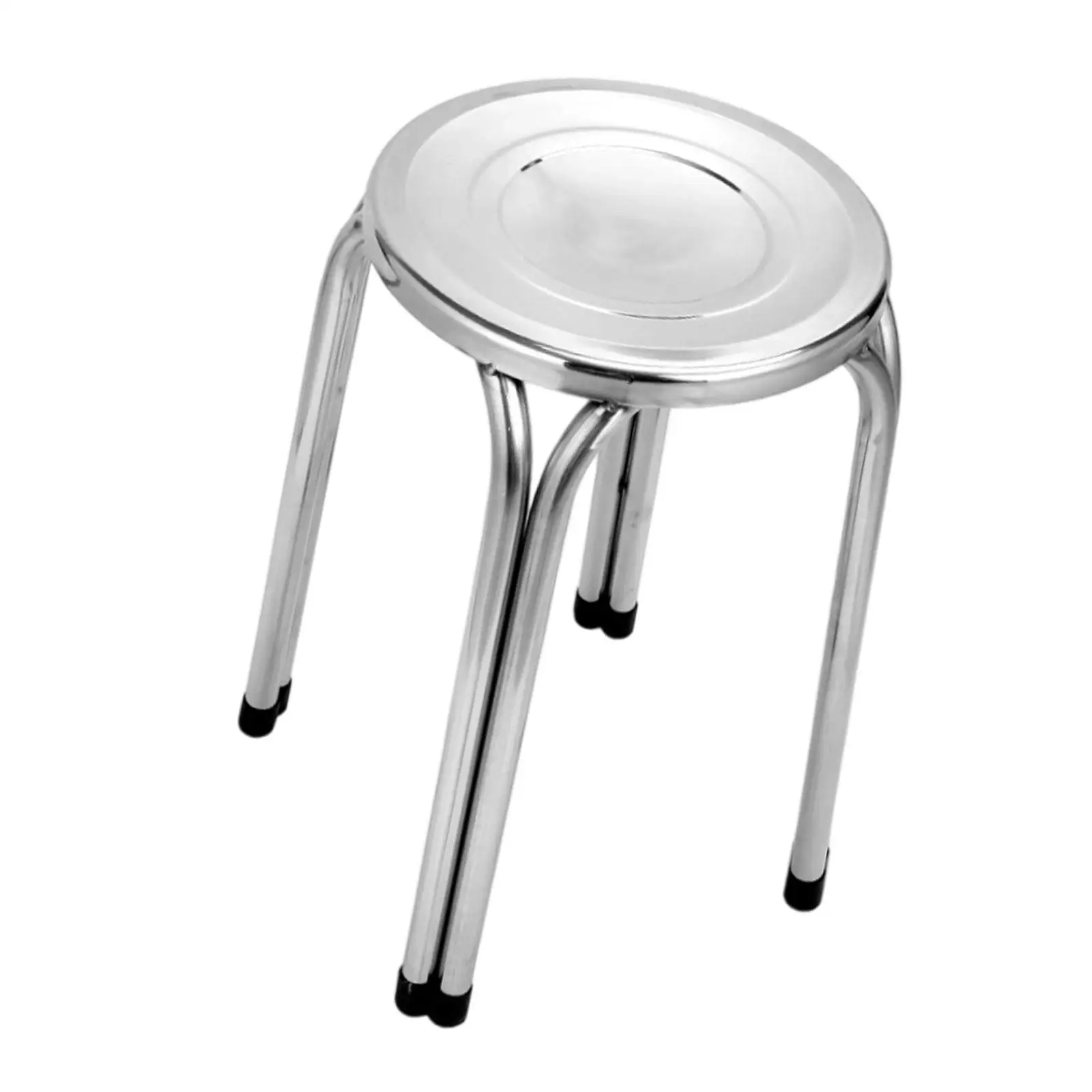 Stacking Stool Round Anti Slip Practical Metal Sturdy Stainless Steel Bar Stool for Dining Room Home Office Indoor Outdoor