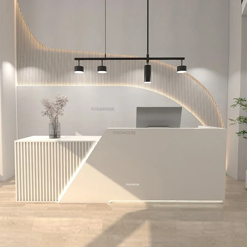 

Modern Manmade Board Checkout Counter Office Furniture Clothing Store Reception Desk Creative Upscale Beauty Salon Front Desks x