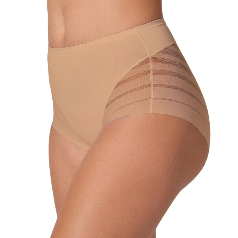 1 Stück Damen-Slips mit mittlerer Bundhöhe, Bauchkontrolle, gestreiftes Netzgewebe, formgebend, Anti-Reibungs-Unterwäsche, passend unter Röcke, Plus-Size-Unterwäsche, Größe M-3XL – Detail 6